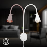 Lampă de pat cu LED Briloner Leuchten 2082-016 cu braț flexibil, întrerupător pornit/oprit, 4,7W, 400 lumeni, 3000K, alb, metal 6