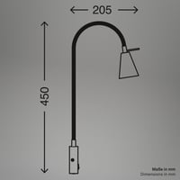 Lampă de pat cu LED Briloner Leuchten 2082-016 cu braț flexibil, întrerupător pornit/oprit, 4,7W, 400 lumeni, 3000K, alb, metal 7