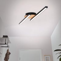LED stropné svietidlo Briloner Leuchten, 2 žiarovky, 12 W, 960 lúmenov, 3000 K, drevo-čierna, 560x120x37 mm 3
