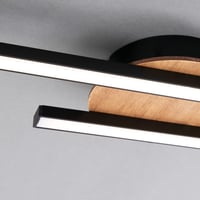 LED stropné svietidlo Briloner Leuchten, 2 žiarovky, 12 W, 960 lúmenov, 3000 K, drevo-čierna, 560x120x37 mm 4