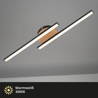 LED stropné svietidlo Briloner Leuchten, 2 žiarovky, 12 W, 960 lúmenov, 3000 K, drevo-čierna, 560x120x37 mm 2