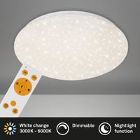Stropné LED svietidlo Briloner Leuchten s diaľkovým ovládaním, stmievateľné, nastaviteľná teplota farby, 2200 lúmenov, 18 W, priemer 39 cm, biele 2