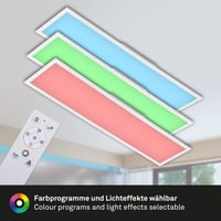 Stropné LED svietidlo Briloner Leuchten Ultra-Slim RGB CCT, obdĺžnikové (119,5 x 29,5 cm), biele, nastaviteľná teplota farieb (300 4