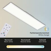 Stropné LED svietidlo Briloner Leuchten Ultra-Slim RGB CCT, obdĺžnikové (119,5 x 29,5 cm), biele, nastaviteľná teplota farieb (300 6