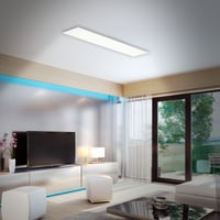 Stropné LED svietidlo Briloner Leuchten Ultra-Slim RGB CCT, obdĺžnikové (119,5 x 29,5 cm), biele, nastaviteľná teplota farieb (300 3