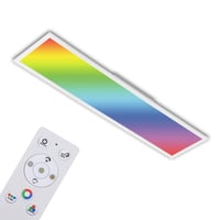 Stropné LED svietidlo Briloner Leuchten Ultra-Slim RGB CCT, obdĺžnikové (119,5 x 29,5 cm), biele, nastaviteľná teplota farieb (300 1