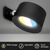 BRILONER Mágneses Fali Lámpa Akkumulátoros, Dimmelhető, 360° Forgatható, Meleg-Hideg Fény - Black, Drilling 2