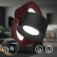 BRILONER Mágneses Fali Lámpa Akkumulátoros, Dimmelhető, 360° Forgatható, Meleg-Hideg Fény - Black, Drilling 5