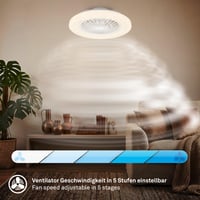 Stropný ventilátor BRILONER so svetlom, diaľkovým ovládaním, stmievateľný, CCT, RGBIC, 5 rýchlostí, časovač, 48,5x14,5 cm, biely 7