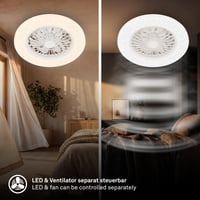 Stropný ventilátor BRILONER so svetlom, diaľkovým ovládaním, stmievateľný, CCT, RGBIC, 5 rýchlostí, časovač, 48,5x14,5 cm, biely 10
