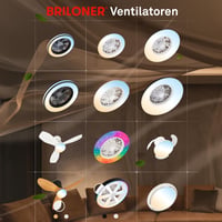 Stropný LED ventilátor Briloner so svetlom, diaľkovým ovládaním, tichým DC motorom s 5 rýchlosťami, nastaviteľným CCT svetlom, 38 cm, biely 10