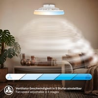 Stropný ventilátor so svietidlom BRILONER CCT, 5 rýchlostí, diaľkové ovládanie, stmievač, časovač, biely 48,5x14,5 cm 7