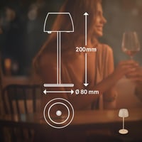 BRILONER Mini LED Asztali Lámpa Érintésvezérelt Dimmer USB-C Akkumulátor Bézs - 20 cm, Beige 8