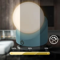 BRILONER Mini LED stolná lampa bezkáblová IP54 s dotykovým ovládaním, plynulo stmievateľná, vymeniteľná batéria, guľový tvar, vonkajšia, 10x8 5