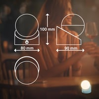 BRILONER Mini LED stolná lampa bezkáblová IP54 s dotykovým ovládaním, plynulo stmievateľná, vymeniteľná batéria, guľový tvar, vonkajšia, 10x8 8