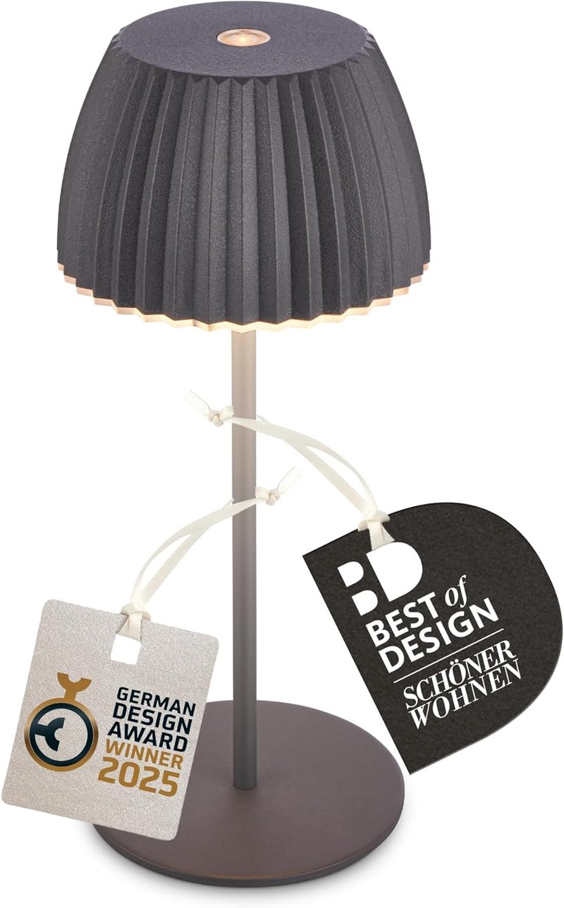 BRILONER Riffle Mini LED asztali lámpa, vezeték nélküli, érintésvezérlés, akkumulátoros, antracit