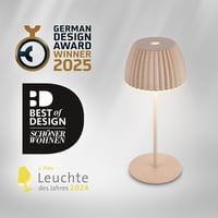 BRILONER Riffle Mini LED asztali lámpa, vezeték nélküli, érintésvezérlés, akkumulátoros, bézs - 20 cm, Beige, Mini table lamp 8