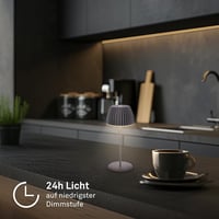 BRILONER Riffle Mini LED asztali lámpa, vezeték nélküli, érintésvezérlés, akkumulátoros, antracit 4