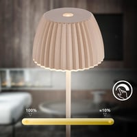 BRILONER Riffle Mini LED asztali lámpa, vezeték nélküli, érintésvezérlés, akkumulátoros, bézs - 20 cm, Beige, Mini table lamp 9