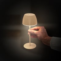 BRILONER Riffle Mini LED asztali lámpa, vezeték nélküli, érintésvezérlés, akkumulátoros, bézs - 20 cm, Beige, Mini table lamp 7