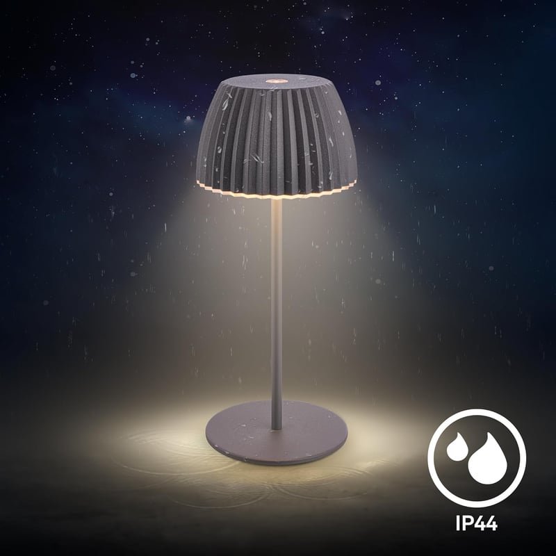 BRILONER Riffle Mini LED asztali lámpa, vezeték nélküli, érintésvezérlés, akkumulátoros, antracit