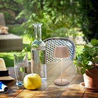 BRILONER Riffle Mini LED asztali lámpa, vezeték nélküli, érintésvezérlés, akkumulátoros, bézs - 20 cm, Beige, Mini table lamp 6