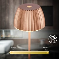 Lampă de masă LED BRILONER Riffle Mini, fără fir, IP44, variator tactil, baterie înlocuibilă, lampă de noptieră, 8,5 x 20 cm, culoarea cuprului 9
