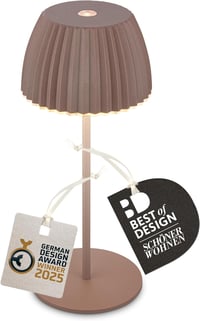 BRILONER Riffle Mini LED asztali lámpa, vezeték nélküli, IP44, érintésvezérlés, homokbarna 1
