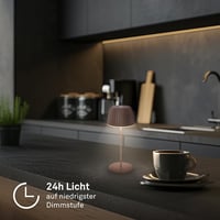 BRILONER Riffle Mini LED asztali lámpa, vezeték nélküli, IP44, érintésvezérlés, homokbarna 4