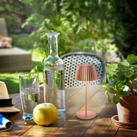 Lampă de masă LED BRILONER Riffle Mini, fără fir, IP44, variator tactil, baterie înlocuibilă, lampă de noptieră, 8,5 x 20 cm, culoarea cuprului 6