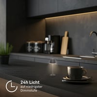 Lampă de masă LED BRILONER Riffle Nano, fără fir, IP44, variator tactil, baterie înlocuibilă, lampă de noptieră, 6x15,5 cm, antracit 5