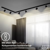 Briloner Sínrendszer Bővítő Készlet 2x GU10 Spotlámpa Forgatható Dimmelhető Mennyezeti Sínes Lámpa 0,75 m Fekete 3
