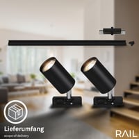 Briloner Sínrendszer Bővítő Készlet 2x GU10 Spotlámpa Forgatható Dimmelhető Mennyezeti Sínes Lámpa 0,75 m Fekete 10