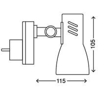 Lampă de perete cu ștecăr Briloner E14 25W, lampă de citit, rotativă și rabatabilă, culoare titan 5