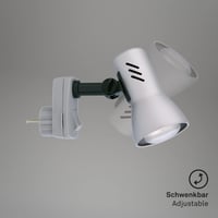 Lampă de perete cu ștecăr Briloner E14 25W, lampă de citit, rotativă și rabatabilă, culoare titan 3