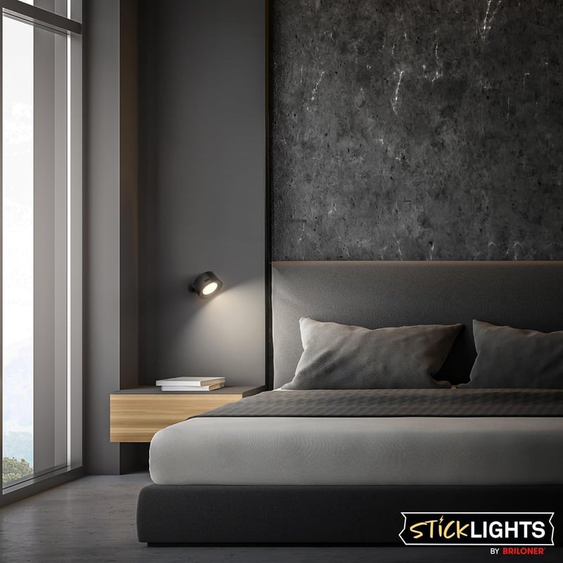 BRILONER Sticklights LED fali lámpa, érintésvezérelt, dimmelhető, mágneses, ragasztható, fekete
