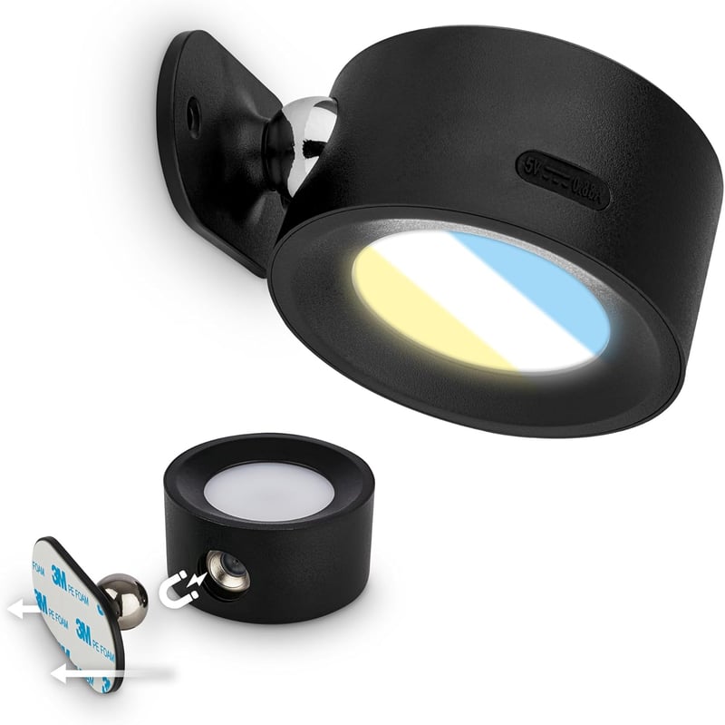 BRILONER Sticklights LED fali lámpa, érintésvezérelt, dimmelhető, mágneses, ragasztható, fekete