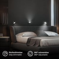 BRILONER Sticklights LED fali lámpa, érintésvezérelt, dimmelhető, mágneses, ragasztható, fekete 6