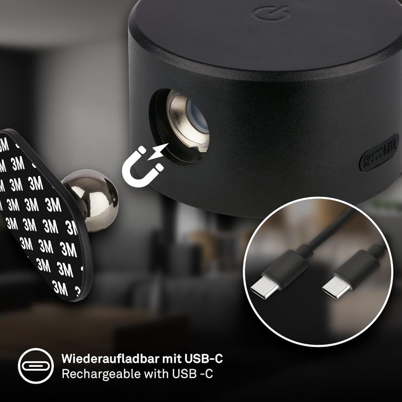 BRILONER Sticklights LED fali lámpa, érintésvezérelt, dimmelhető, mágneses, ragasztható, fekete
