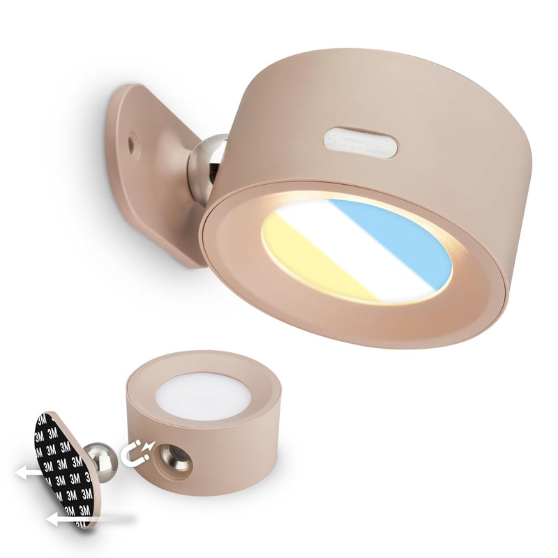 BRILONER Sticklights LED nástenné svietidlo bez káblov a vŕtania, na batérie, dotykové, stmievateľné, CCT, magnetické, nalepovacie na stenu, 9x7,5x4 cm