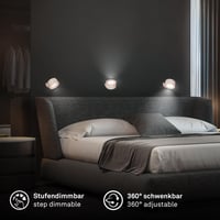 BRILONER Sticklights LED nástenné svietidlo bez káblov a vŕtania, na batérie, dotykové, stmievateľné, CCT, magnetické, nalepovacie na stenu, 9x7,5x4 cm 6
