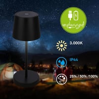BRILONER USB-C asztali lámpa érintésvezérléssel, dimmelhető meleg fehér fény, 26x10,5cm - Black 4
