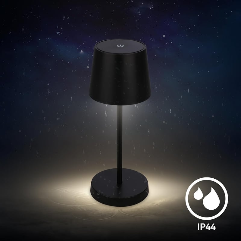 BRILONER USB-C asztali lámpa érintésvezérléssel, dimmelhető meleg fehér fény, 26x10,5cm - Black