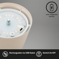 Lampă de birou BRILONER USB-C cu control tactil, variator gradual, alb cald, rezistentă la apă IP44, 36 cm - bej 8