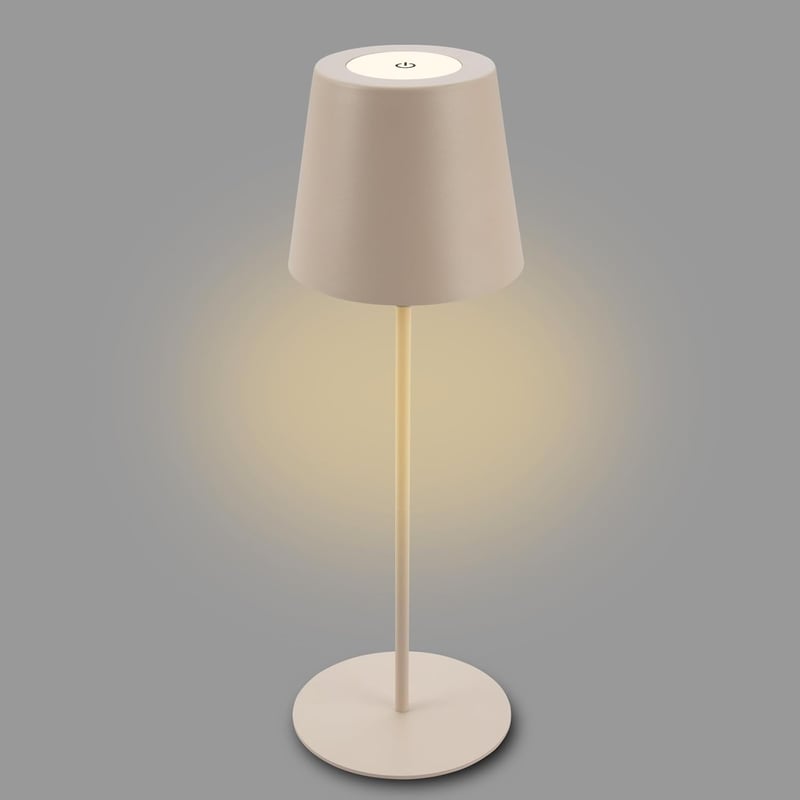 Lampă de birou BRILONER USB-C cu control tactil, variator gradual, alb cald, rezistentă la apă IP44, 36 cm - bej