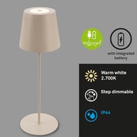 Lampă de birou BRILONER USB-C cu control tactil, variator gradual, alb cald, rezistentă la apă IP44, 36 cm - bej 4