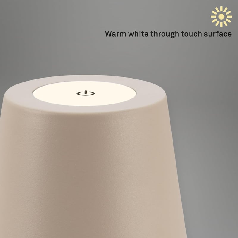 Lampă de birou BRILONER USB-C cu control tactil, variator gradual, alb cald, rezistentă la apă IP44, 36 cm - bej