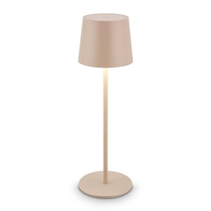 Bezdrôtová LED stolná lampa BRILONER, IP44, stmievateľná, na batérie – béžová – 11x34,5 cm
