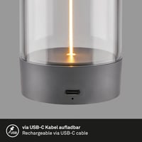 BRILONER Vezeték nélküli LED asztali lámpa USB-C töltéssel, érintésvezérléssel, meleg fehér fény, antracit - Charcoal 7