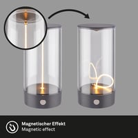 BRILONER Vezeték nélküli LED asztali lámpa USB-C töltéssel, érintésvezérléssel, meleg fehér fény, antracit - Charcoal 6